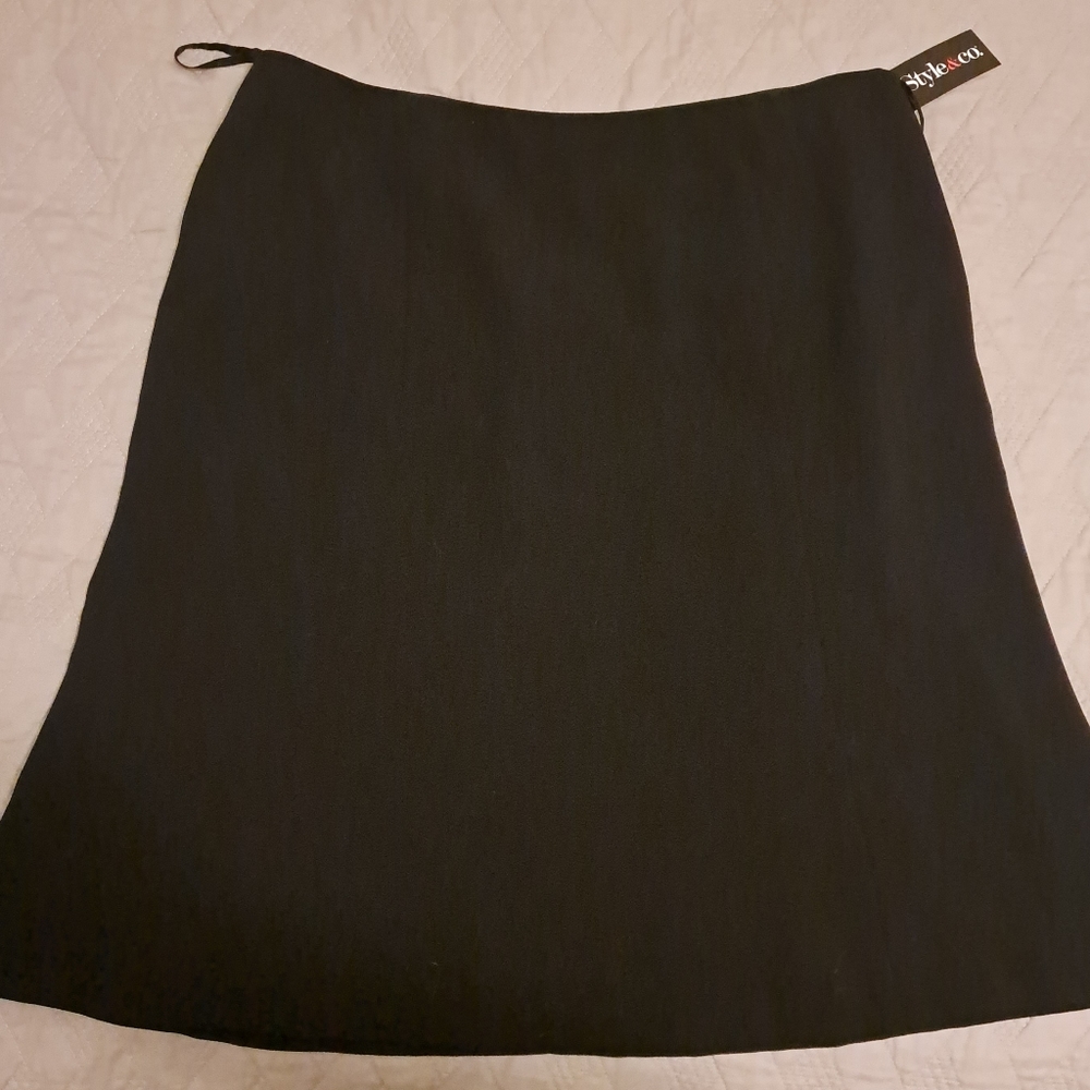 NWT Style and company black flare skirt. Size 14